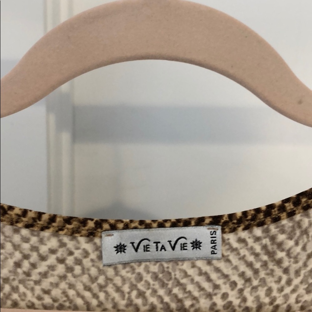 V neck sexy serpent print French jersey dress